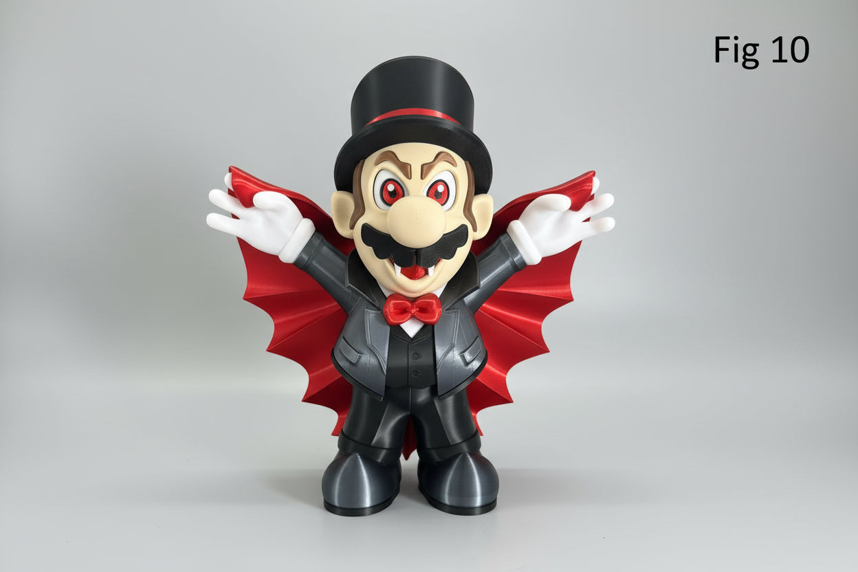 Petite figurine Fanart Plombier de Customcréa3D, sculpture détaillée représentant un plombier en pose dynamique.