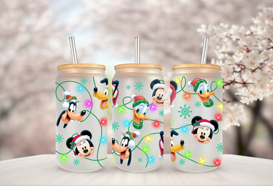 Verre effet givré noël souris