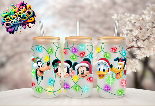 Verre effet givré noël souris