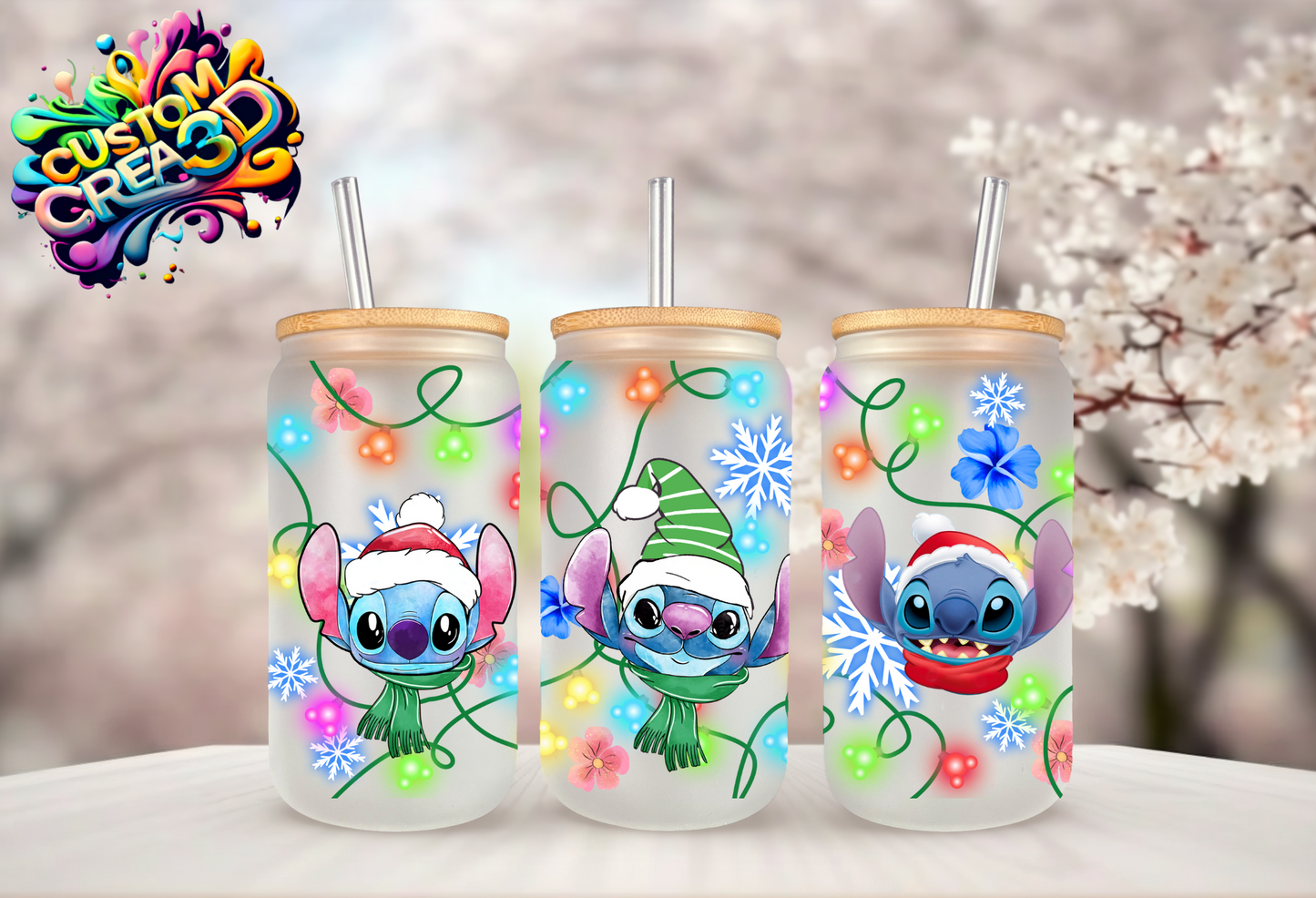 Verre effet givré noël blue 2