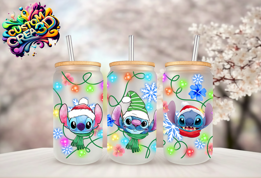 Verre effet givré noël blue 2