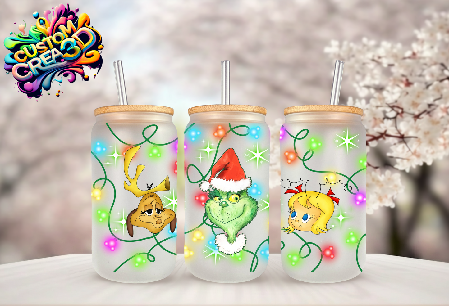 Verre effet givré noël grincheux