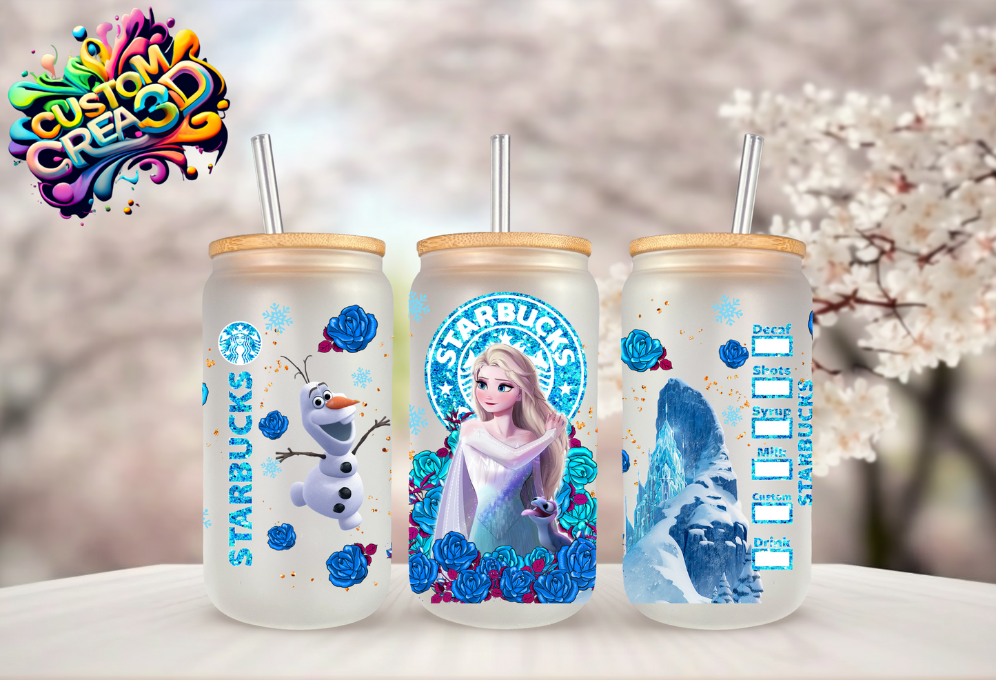 Verre effet givré personnalisable