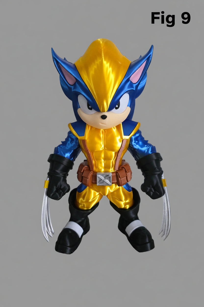 Figurine 3D Hérissons Fanart de la marque Customcréa3D, détail artistique et finition précise, exposée sur un socle blanc.