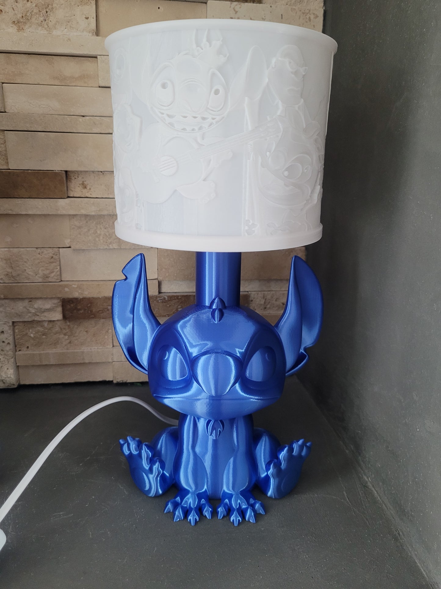 Impression 3D blue lampe