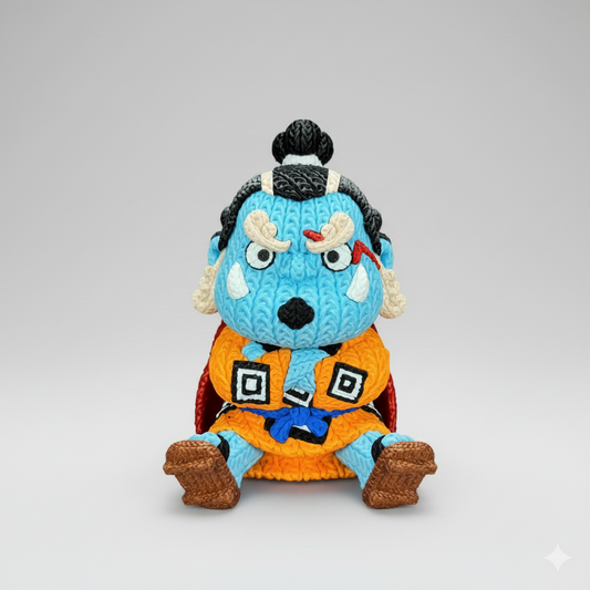 Figurine Fanart Effet Tricoté Pirates de Customcréa3D, détail artisanal représentant des personnages pirates en tricot.