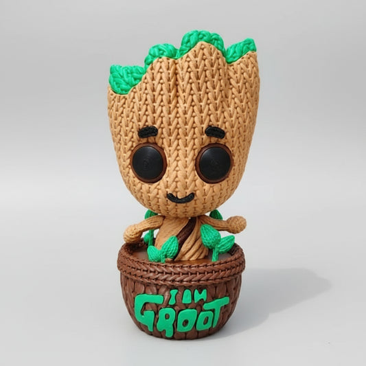 Groot pot de fleur effet tricoté