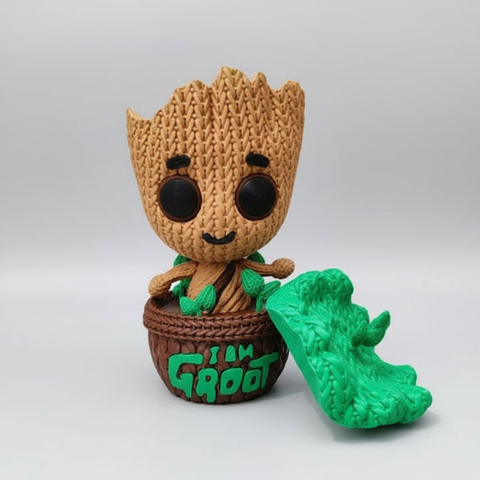 Groot pot de fleur effet tricoté
