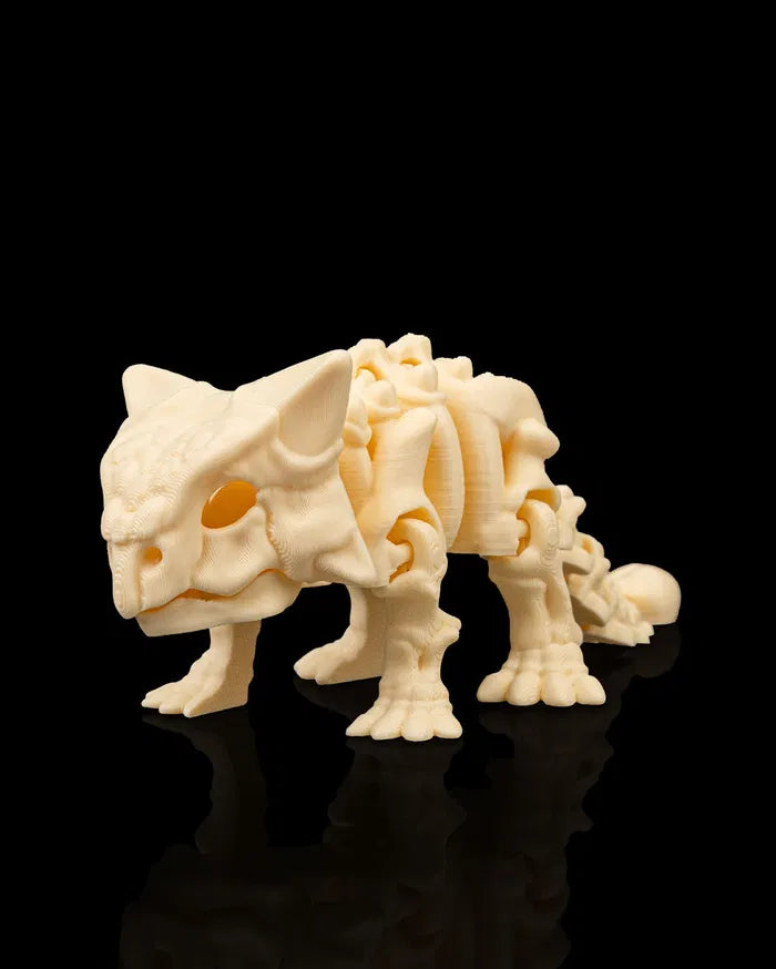 Squelette articulé d'Ankylosaurus en plastique, modèle détaillé par Customcréa3D, montrant la structure osseuse complète.