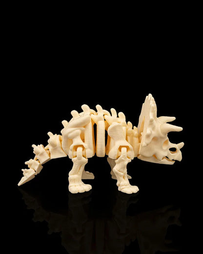 Squelette articulé de Triceratops en 3D de Customcréa3D, montrant les os et la structure du dinosaure.