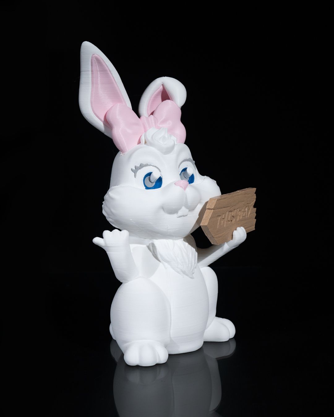 Impression 3D lapin qui vous montre le chemin