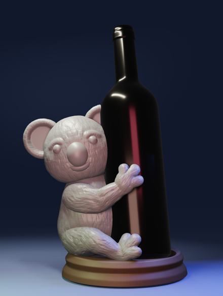 Impression 3D porte bouteille de vin Koala