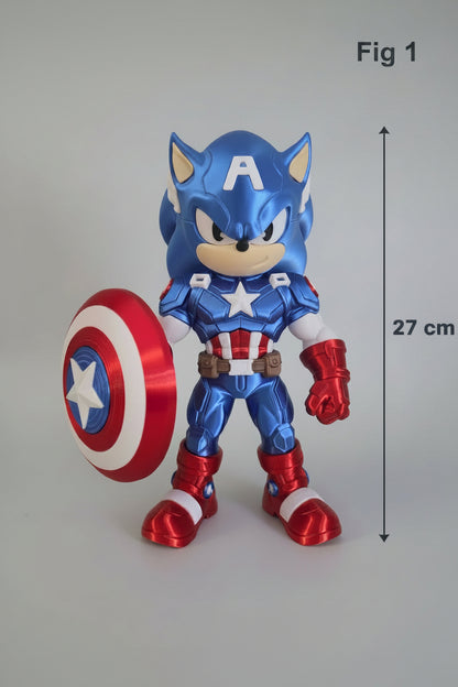 Figurine fanart Hérissons en 3D de la marque Customcréa3D, représentant un hérisson en détails réalistes et colorés.