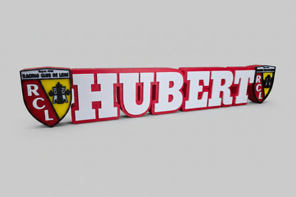 Logo du club de football RCL personnalisé par Customcréa3D, design du logo avec les couleurs officielles en haute qualité.
