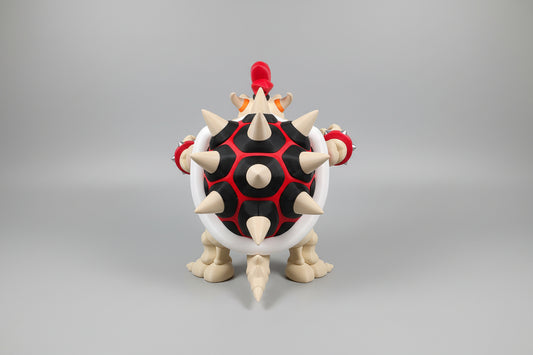 Petite tortue squelette maléfique en résine noire, sculptée par Customcréa3D, avec détails sinistres et yeux rouges effrayants.