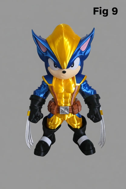 Figurine 3D Hérissons Fanart de la marque Customcréa3D, détail artistique et finition précise, exposée sur un socle blanc.