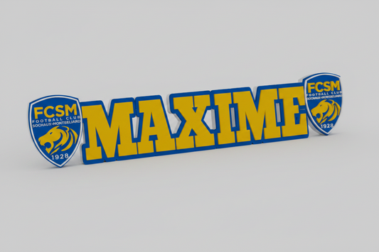 Logo du club de football Sochaux, conçu par Customcréa3D, présenté sur fond blanc.