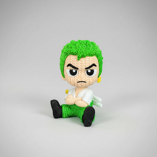 Figurine Fanart Effet Tricoté Pirates de Customcréa3D, figurine détaillée représentant un personnage de pirate avec texture tricotée.